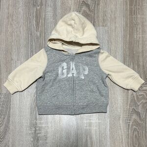 GAP Kids Two-Tone Gray and Cream Hoodie